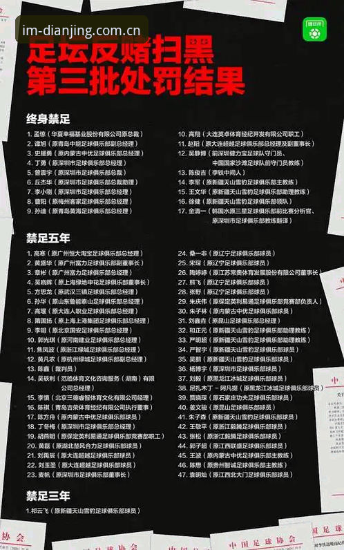 足协第三批禁足名单深度剖析：从行业乱象看电竞平台的公正性启示